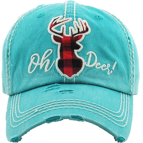 1258 - Oh Deer Hat - Turquoise