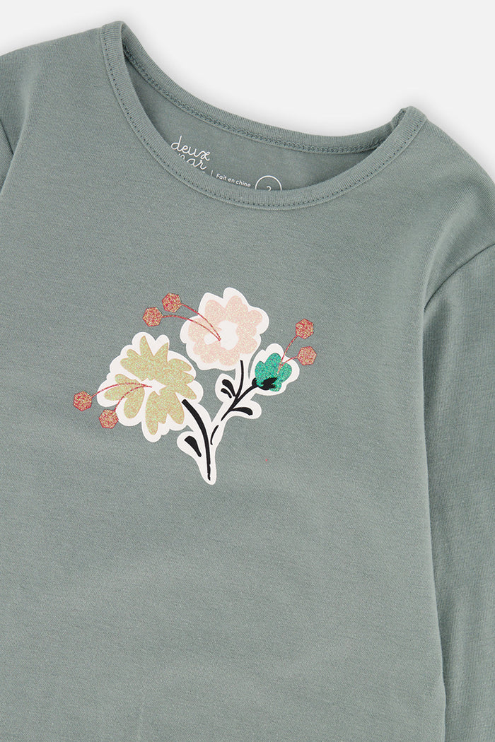 Baby Organic Cotton Long Sleeve T-Shirt Sage Green-2