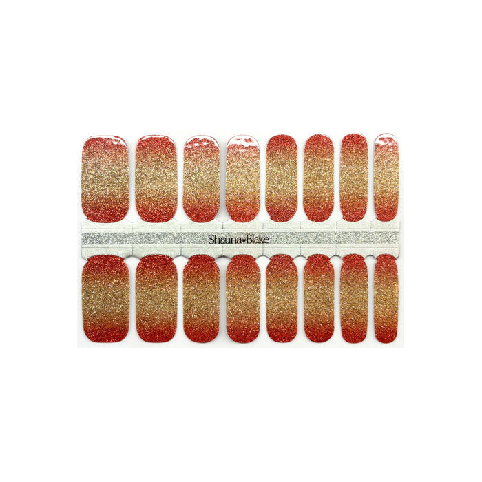 Coral Gold Ombre Nail Wraps