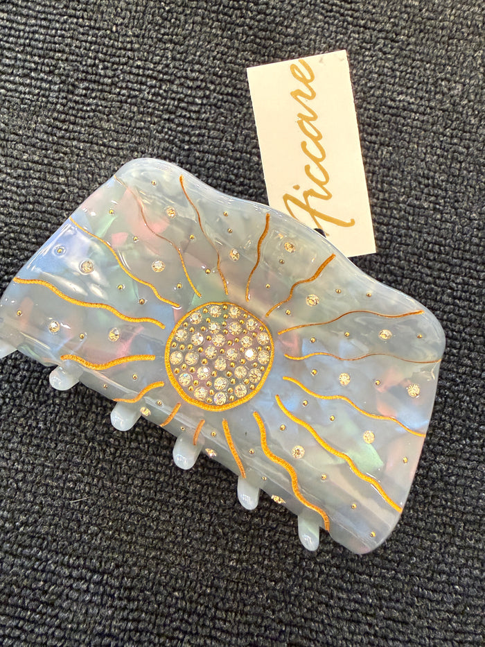 Ficcare Sunny Sparkly Jaw Hair Clip | Faded Blue