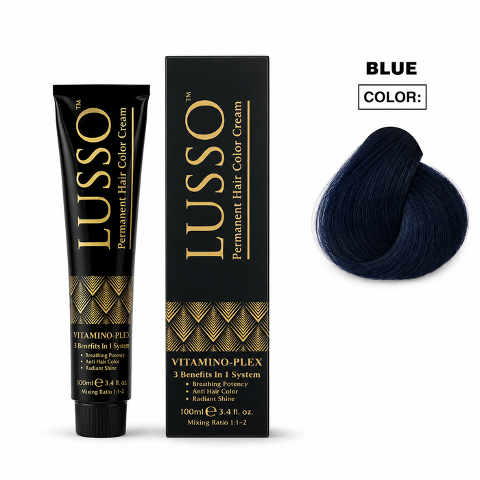 LUSSO Permanent Hair Colour Cream 100 ml – Blue