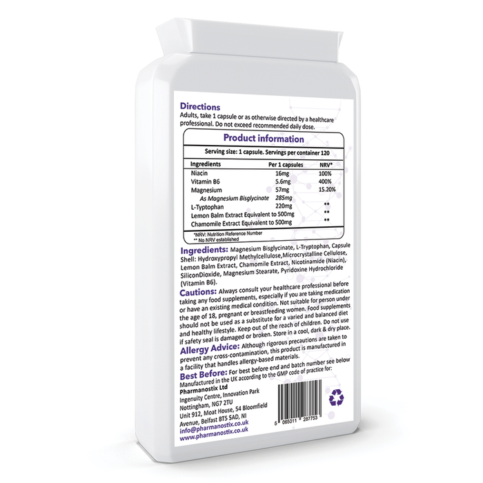 PharmaSleep Complex 120 Vegan Capsules - L-Tryptophan Complex