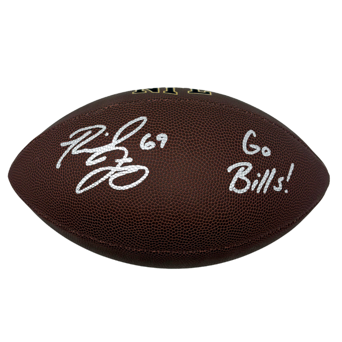 Reid Ferguson Signed NFL Official Size Wilson Replica Football with "Go Bills"