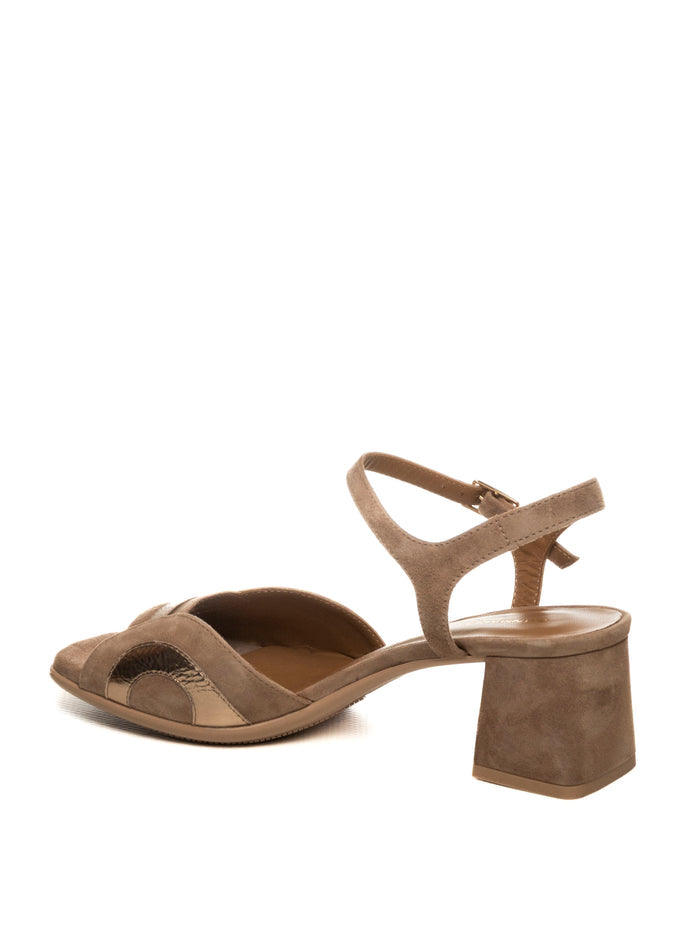 GIANMARCO SORELLI sandalo camoscio taupe/oro 2067 CAM-TAUPE/ORO