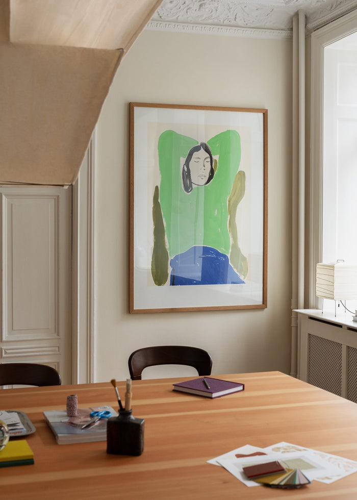 Sitting in Green and Blue by Rosie McGuinness