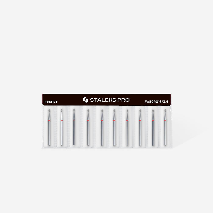 Staleks Diamond Bit - Rounded Bud Red (F) 1.6 / 3.4mm (408)-Drill bit-STALEKS PRO-Gel Essentialz