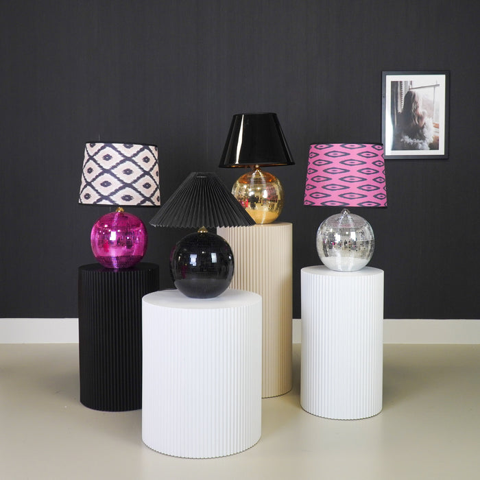 Tafel lamp - Disco Bol - Glas - Zwart - 20x20cm