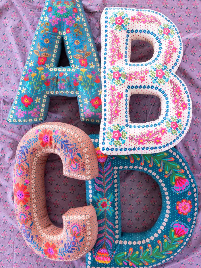Velvet Initial Pillow - R-view 3