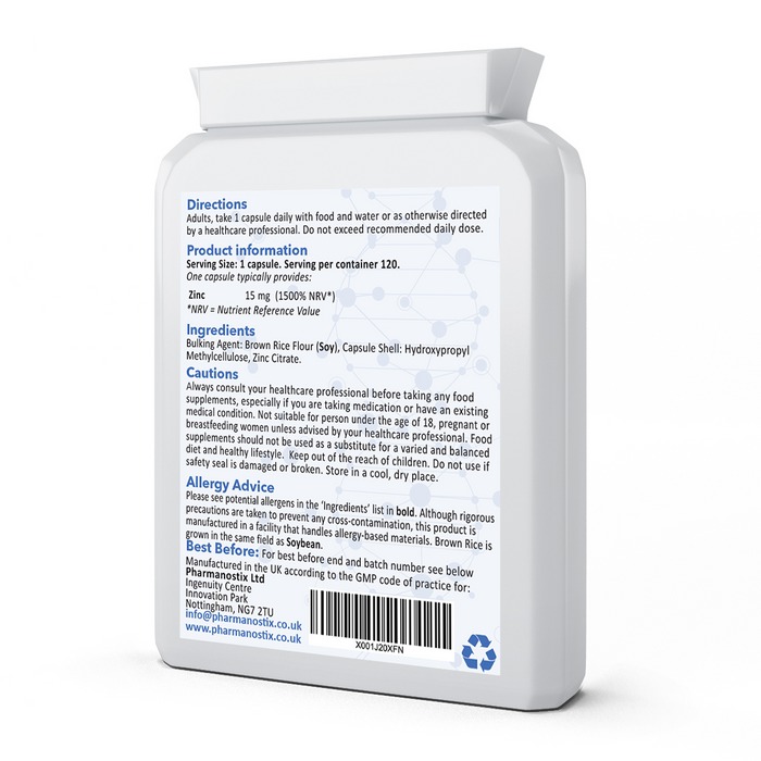 Zinc Citrate 15mg 120 Capsules