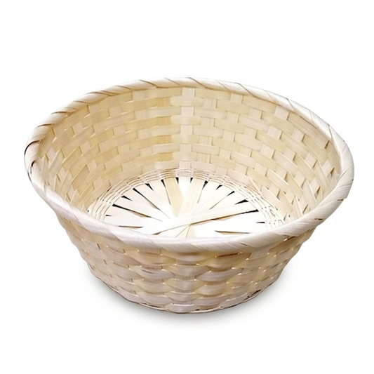 Woven basket on a white background
