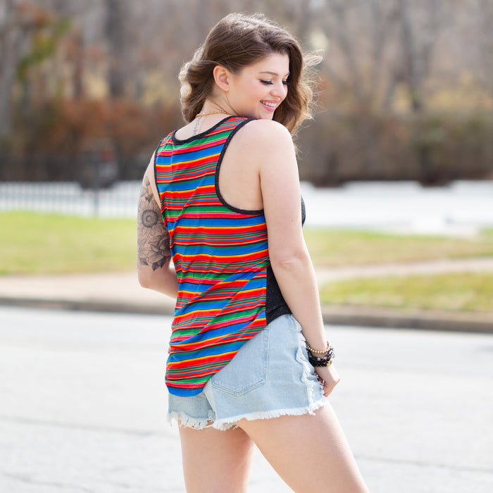 10517 - Serape Print Tank Top with Pocket
