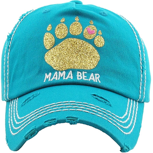 1221 - Mama Bear Hat - Turquoise