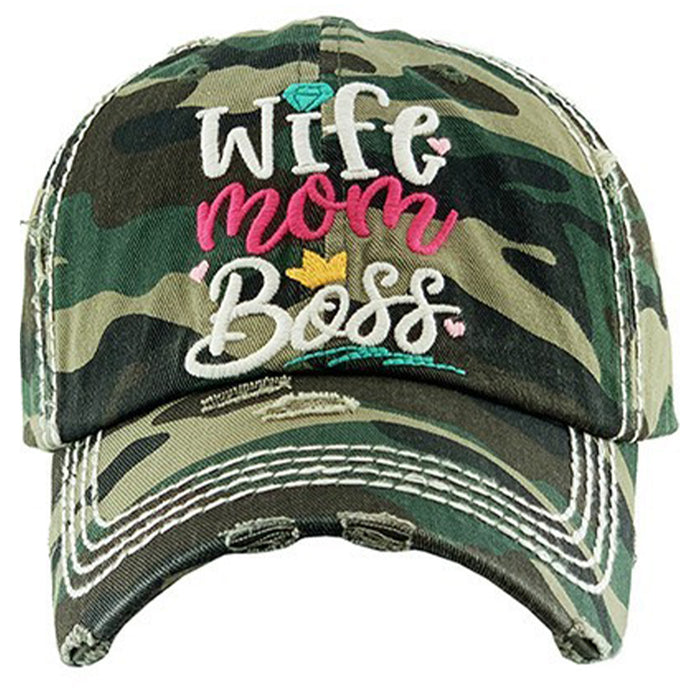 1320 - Wife Mom Boss Hat - Camouflage