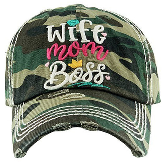 1320 - Wife Mom Boss Hat - Camouflage