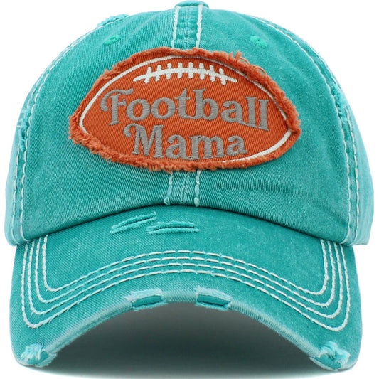 1455 - Football Mama Hat - Turquoise