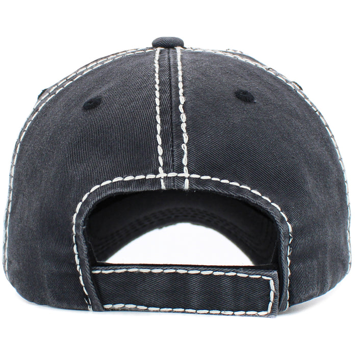 1459 -Sugar Skull Hat - Black