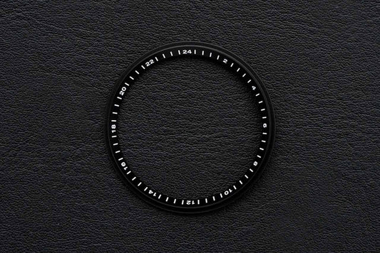 24 hours GMT Chapter ring for DIY Watch Club Divers and Expedition Watch - Black with white Markers