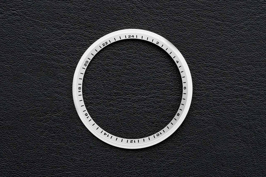 24 hours GMT Chapter ring for DIY Watch Club Divers and Expedition Watch - Silver with black Markers