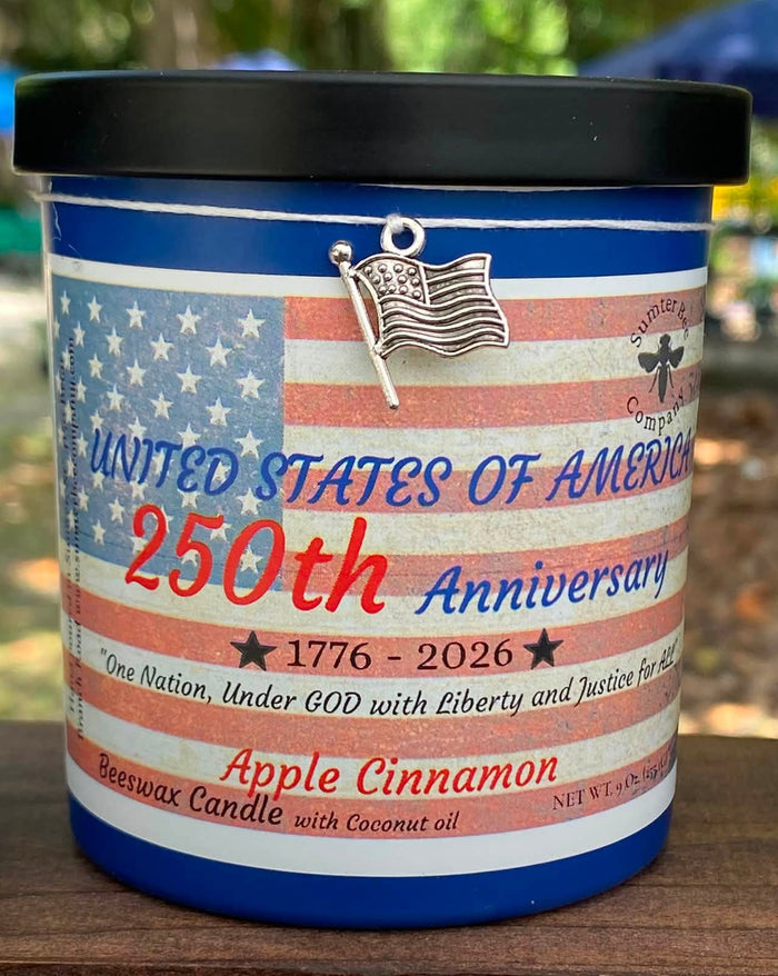250th Anniversary USA 9oz Scented Beeswax Candle