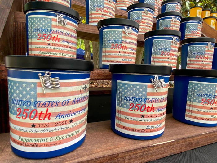 250th Anniversary USA 9oz Scented Beeswax Candle