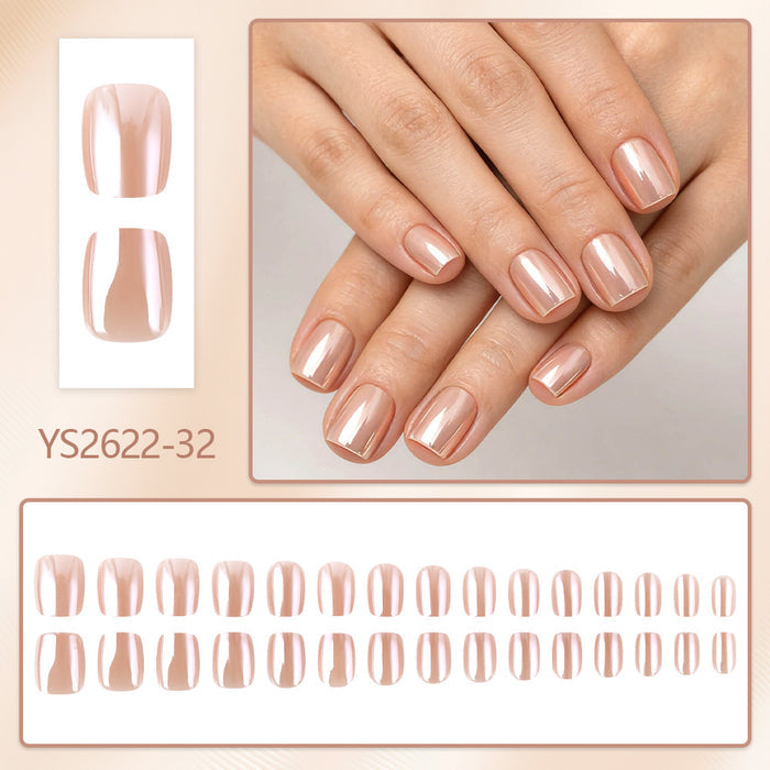 30 pieces rose gold plating short square