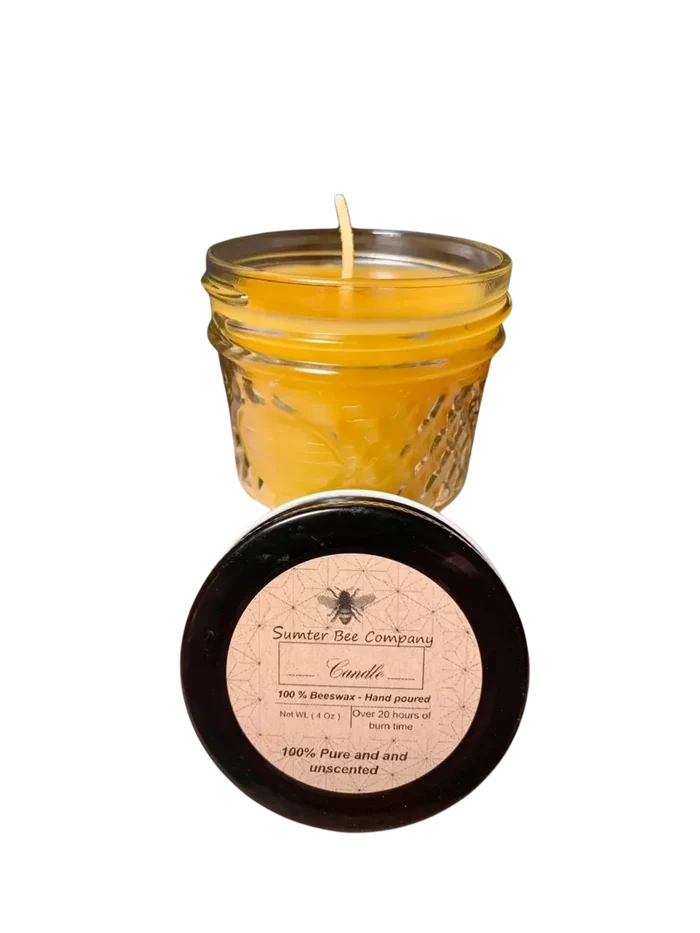4 Oz Beeswax candle in jar
