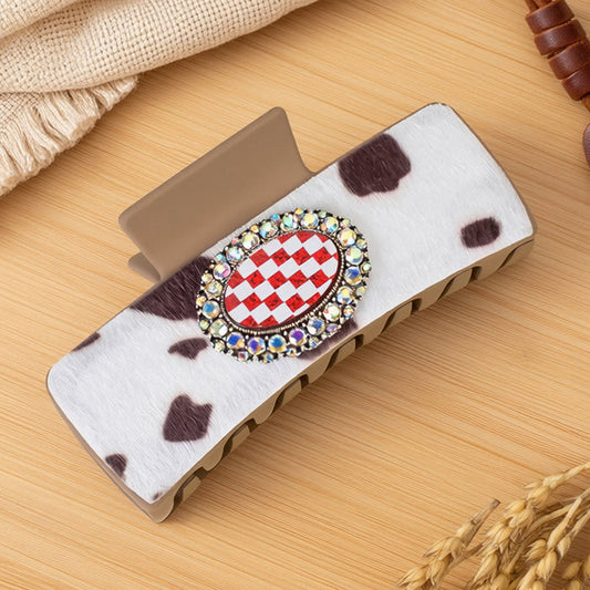 79085 - Checkered Claw Clip - Red