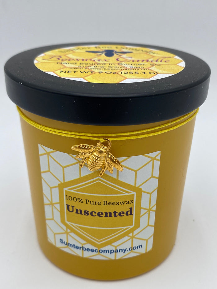 9 Oz Pure Beeswax Candle - Unscented