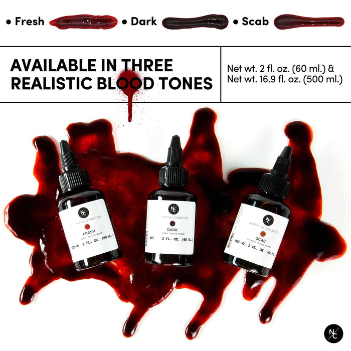 Alcohol Drying Blood in Fresh, Dark, and Scab shades