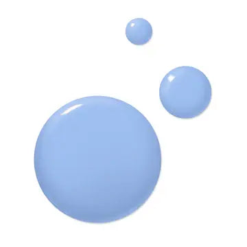 Three glossy droplets in cool blue tones, each a different size, rest on a white background, showcasing Amalfi Love by LONDONTOWN.