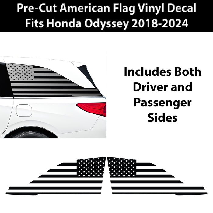 Quarter Window American Flag Vinyl Decal Stickers Fits Honda Odyssey 2018 - 2025 - Bogar Tech Designs