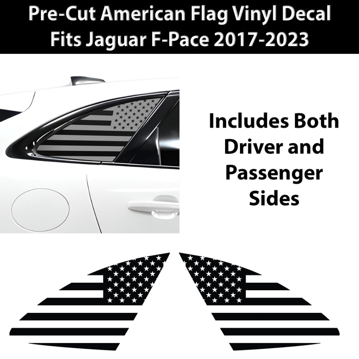 Quarter Window American Flag Vinyl Decal Stickers Fits Jaguar F - Pace 2017 - 2025 - Bogar Tech Designs