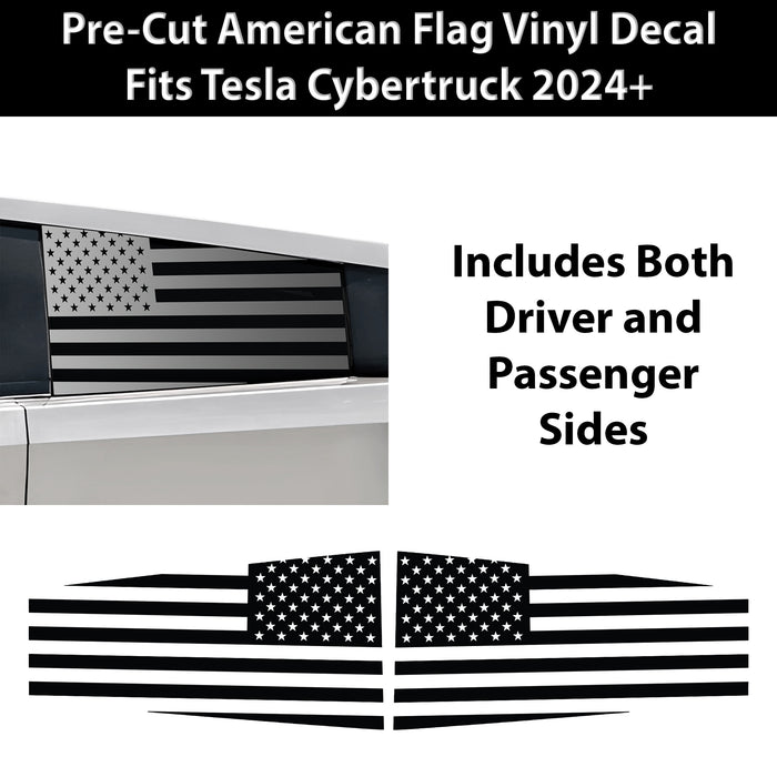 Rear Window American Flag Vinyl Decal Stickers Fits Tesla Cybertruck - Bogar Tech Designs