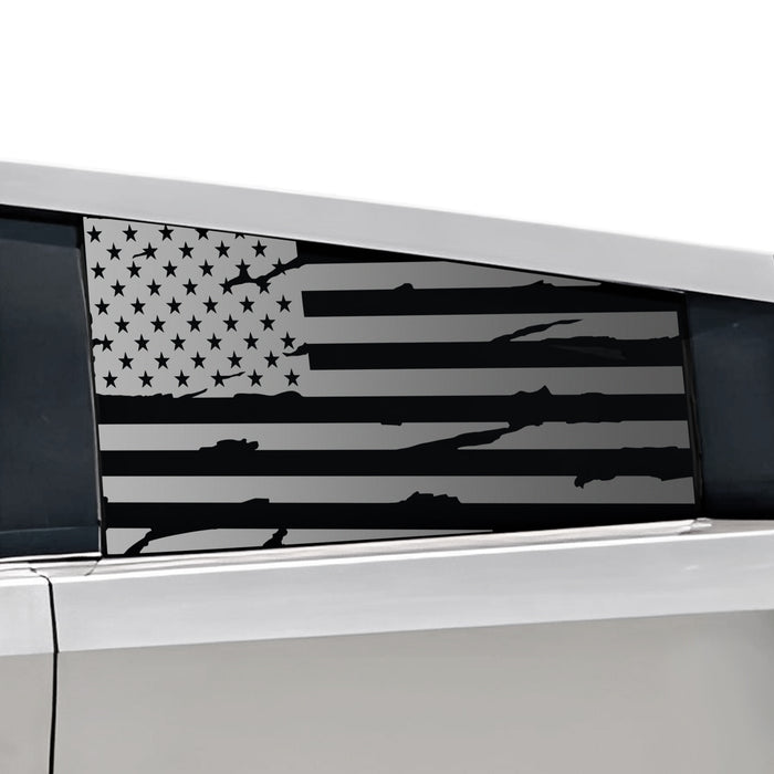 Rear Window American Flag Vinyl Decal Stickers Fits Tesla Cybertruck - Bogar Tech Designs