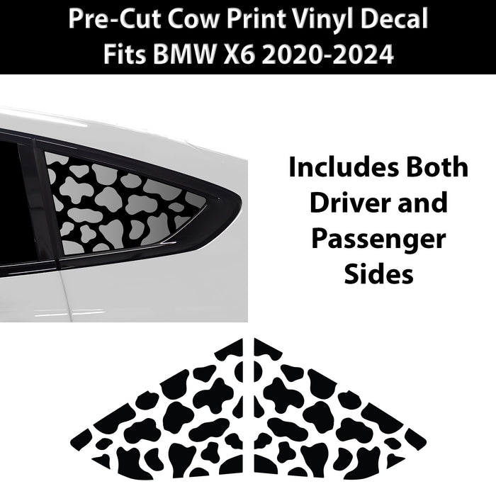 Animal Leopard Cheetah Cow Quarter Window Vinyl Decal Stickers Fits BMW X6 2020 - 2025 - Bogar Tech Designs