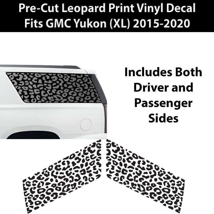 Animal Leopard Cheetah Cow Quarter Window Vinyl Decal Stickers Fits GMC Yukon XL 2015 - 2020 - Bogar Tech Designs