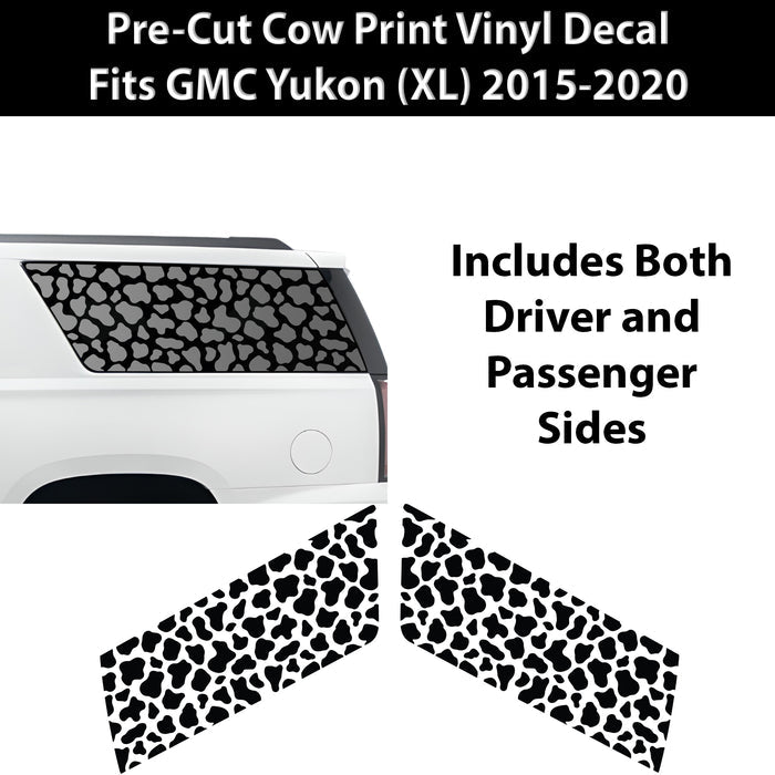 Animal Leopard Cheetah Cow Quarter Window Vinyl Decal Stickers Fits GMC Yukon XL 2015 - 2020 - Bogar Tech Designs
