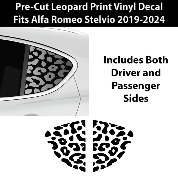 Animal Leopard Cheetah Cow Window Vinyl Decal Stickers Fits Alfa Romeo Stelvio 2019 - 2024 - Bogar Tech Designs