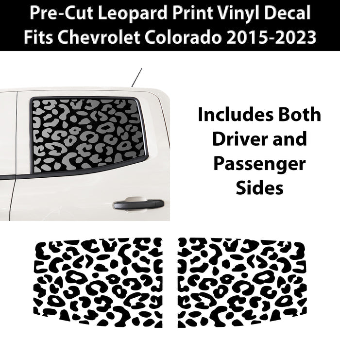 Animal Leopard Cheetah Cow Window Vinyl Decal Stickers Fits Chevrolet Colorado 2015 - 2023 - Bogar Tech Designs