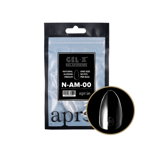 Apres Gel-X Natural Refill Bag 50pcs - Size #00 - 9 - Almond | Medium