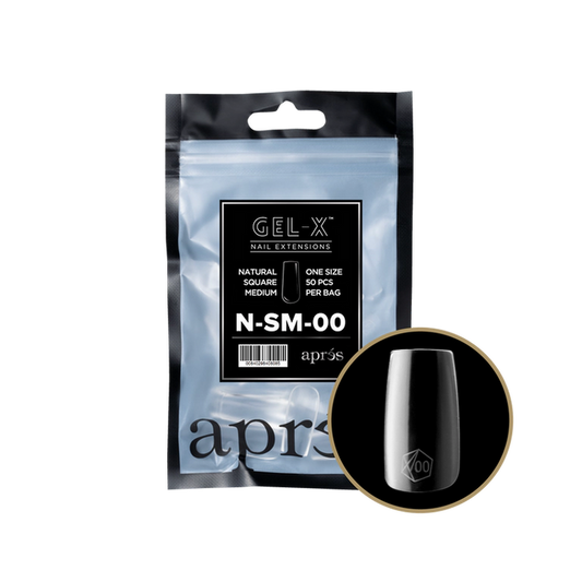 Apres Gel-X Natural Refill Bag 50pcs - Size #00 - 9 - Square | Medium