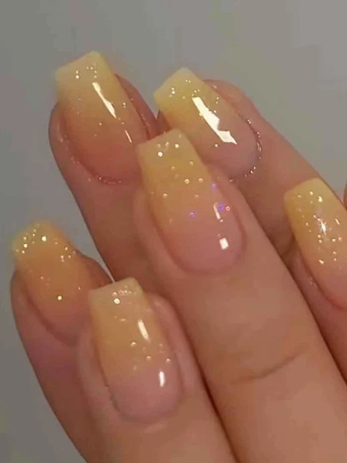 ARTAUG 24PCS Medium Pink Press On Nails Gradation Press On Nails Summer Nails Sweety Press On Nail For Girl