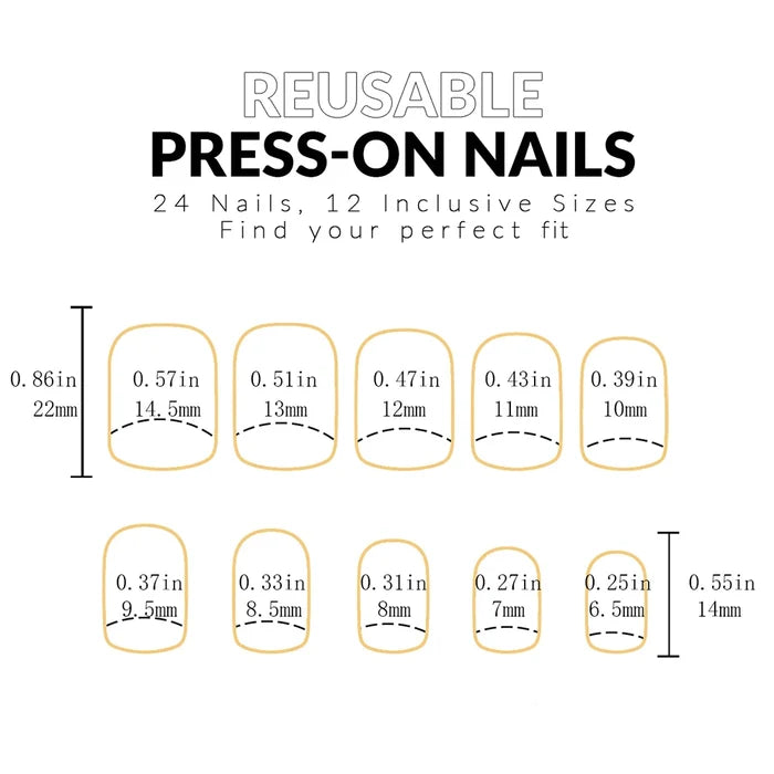 ARTAUG 24PCS Press On Nails Medium White Square Press On Nails Sweet Press On Nails Korean Press On Nails