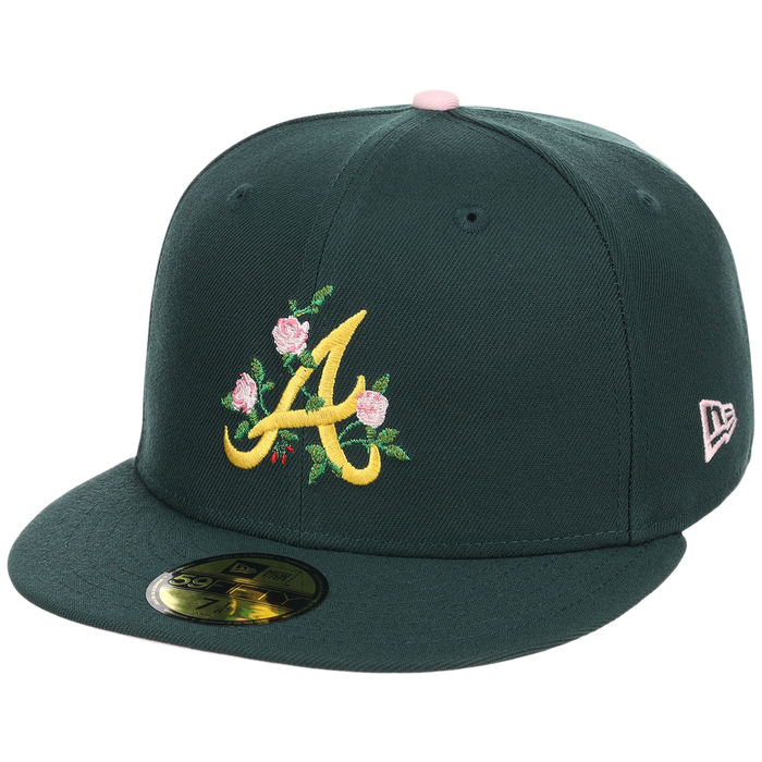Atlanta Braves MLB Augusta Bloom New Era 59FIFTY - Dark Green