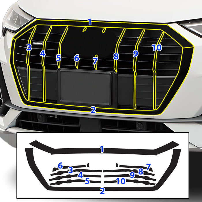 Vinyl Chrome Delete Blackout Decal Stickers Overlay Film Fits Audi Q3 2019 - 2025 - Bogar Tech Designs