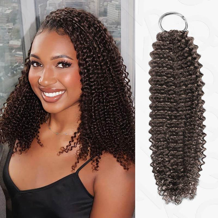 Dark Brown #4 / Small Kinky Curly (Total 4 packs) / 14''