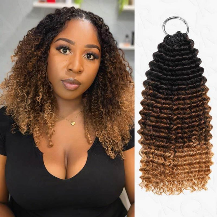 #T1B/30/27-Small Kinky Curly-16"- 5 packs crochet hair