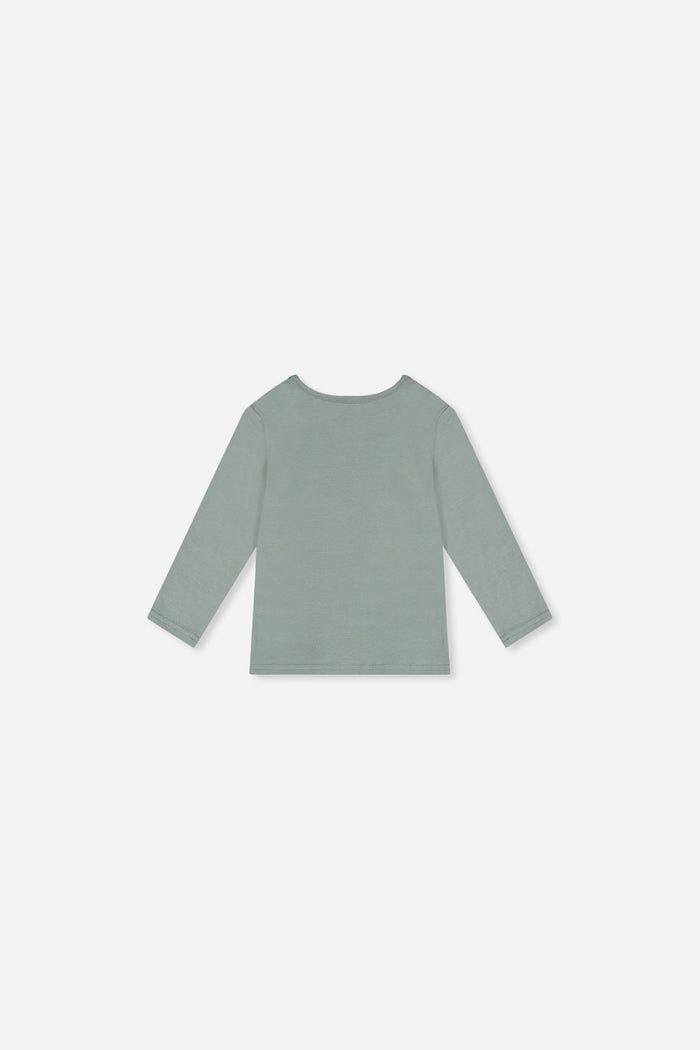 Baby Organic Cotton Long Sleeve T-Shirt Sage Green-1