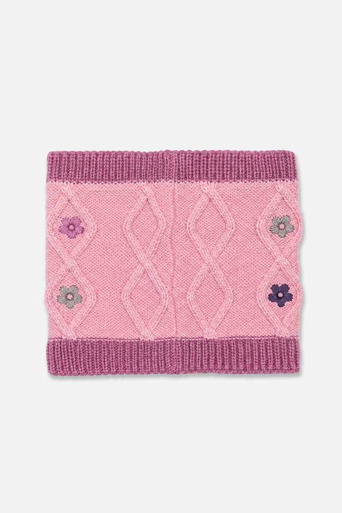 Baby Winter Knit Neckwarmer Pink And Mauve-1
