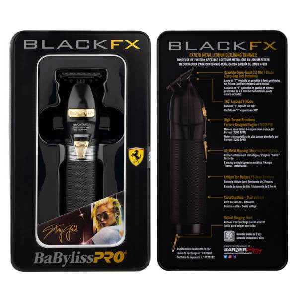 BaBylissPRO BlackFX Skeleton Lithium Hair Trimmer (B787NBA)